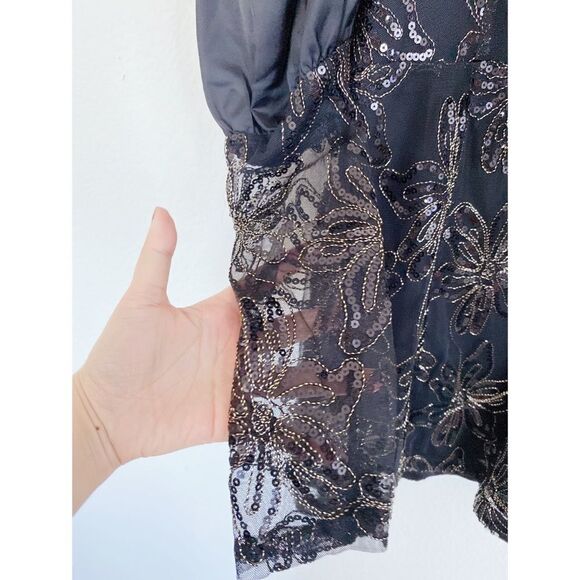 Rotate Sequin Embellished Puff Shoulder Mini Dress size Small - Picture 8 of 12